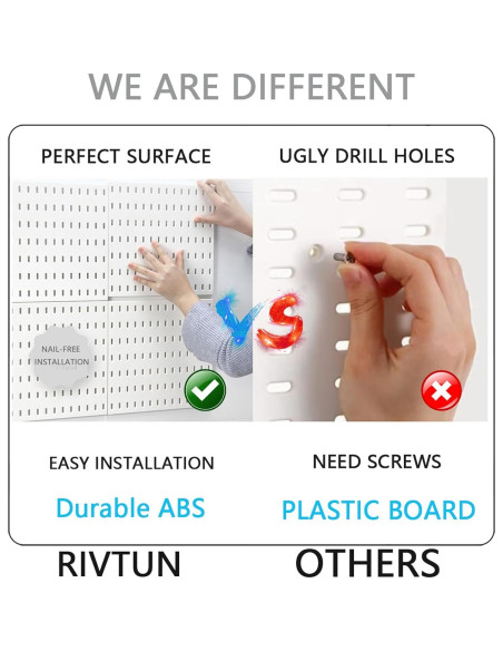 Kit Organizador de Pared RIVTUN 4 Tableros Perforados 28 cm Kit Organizador de Pared RIVTUN 4 Tableros Perforados 28 cm