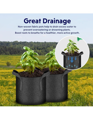 Bolsas para Cultivar Plantas iPower 10-Pack 11.4L Tela Resistente