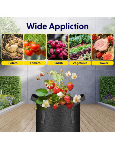 Bolsas para Cultivar Plantas iPower 10-Pack 11.4L Tela Resistente