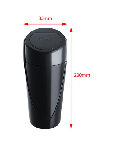 Mini Basurero de Coche WisBtyCo con Tapa - Negro, Compacto y a Prueba de Fugas