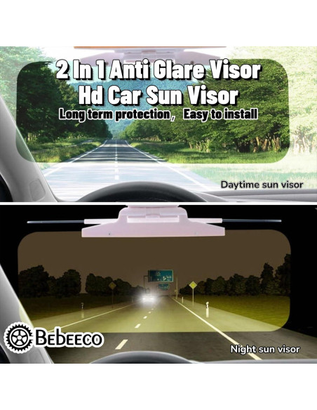 Visera Antirreflejo Bebeeco para Coche 2 en 1 HD Ajustable Visera Antirreflejo Bebeeco para Coche 2 en 1 HD Ajustable