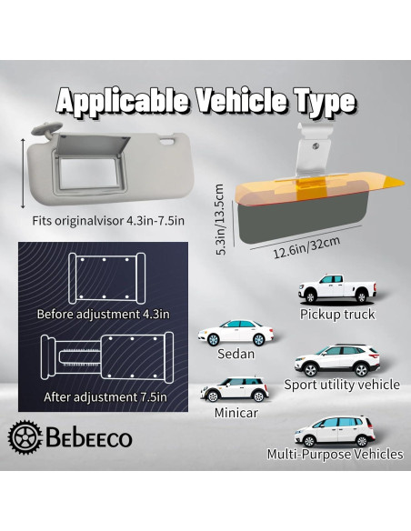 Visera Antirreflejo Bebeeco para Coche 2 en 1 HD Ajustable Visera Antirreflejo Bebeeco para Coche 2 en 1 HD Ajustable