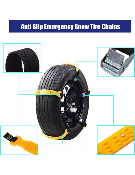 Cadenas de Nieve Antideslizantes Wimdoyily 10 Pcs para Autos Cadenas de Nieve Antideslizantes Wimdoyily 10 Pcs para Autos