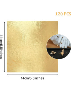 Hojas de Foil de Oro REDANHA 120pcs 14x14cm para Manualidades 2