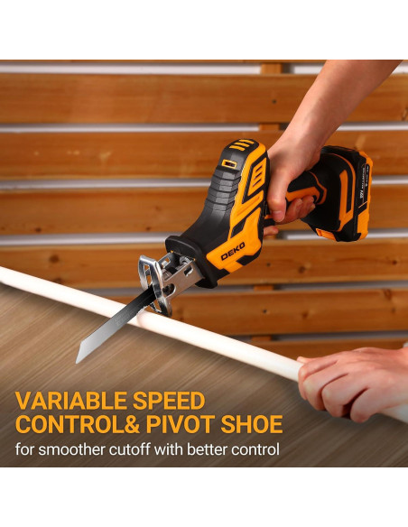 Sierra Recíproca Inalámbrica DEKOPRO 20V Compacta para Madera y Metal Sierra Recíproca Inalámbrica DEKOPRO 20V Compacta para Madera y Metal