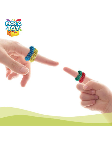 Anillos de Acupresión Pick A Toy - 10 Juguetes Antiestrés