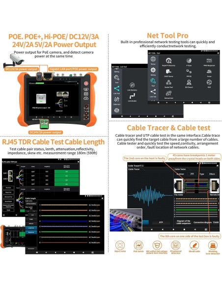 Probador de CCTV Rsrteng X9-MOVTADHS Pro 8K 32MP POE++ Probador de CCTV Rsrteng X9-MOVTADHS Pro 8K 32MP POE++