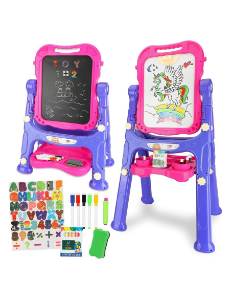 Caballete de Arte STEAM Life Rosa Púrpura para Niños 4 en 1 Caballete de Arte STEAM Life Rosa Púrpura para Niños 4 en 1