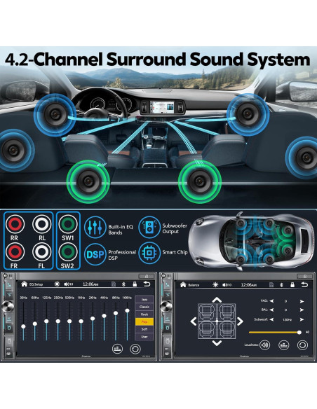 Estéreo de coche SJOYBRING JOY-W018 Double Din QLED 7" Estéreo de coche SJOYBRING JOY-W018 Double Din QLED 7"