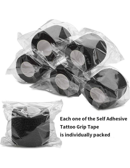 Cubierta de Agarre para Tatuaje Romlon 6pcs Cinta Elástica Autoadhesiva Cubierta de Agarre para Tatuaje Romlon 6pcs Cinta Elástica Autoadhesiva
