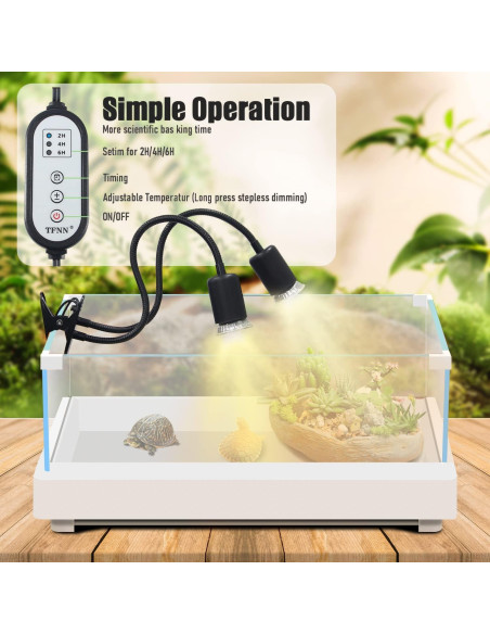 Lámpara de Calor para Reptiles TFNN WGD-003 2 Bombillas 25W+50W Lámpara de Calor para Reptiles TFNN WGD-003 2 Bombillas 25W+50W