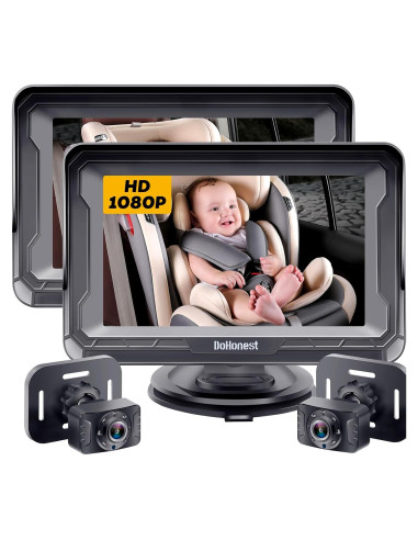 Cámara de Auto para Bebés DoHonest V33 - 2 Pack HD 1080P con Visión Nocturna