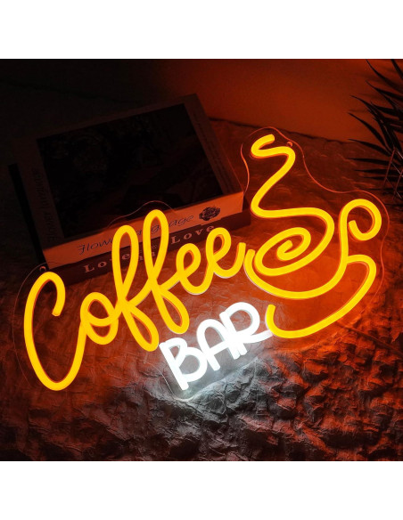 Letrero de Neón LED Bar de Café Regulable 41.9x23.1cm Letrero de Neón LED Bar de Café Regulable 41.9x23.1cm