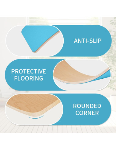 Tabla de Equilibrio Fitvids de Madera 81.28 cm Aqua