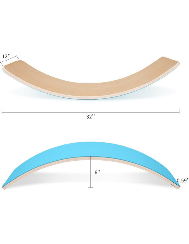Tabla de Equilibrio Fitvids de Madera 81.28 cm Aqua