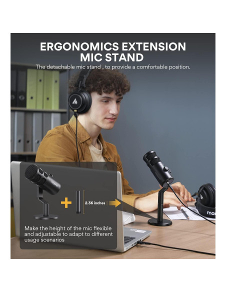 Micrófono USB MAONO AU-A04H con Auriculares y Soporte Micrófono USB MAONO AU-A04H con Auriculares y Soporte