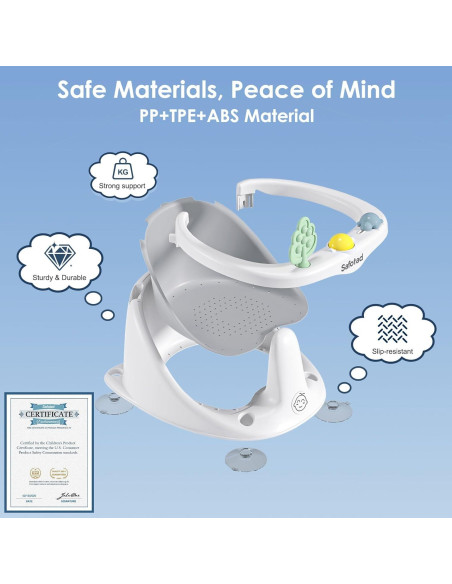 Asiento de Baño para Bebés 6-18 Meses Gris con Ventosas Asiento de Baño para Bebés 6-18 Meses Gris con Ventosas