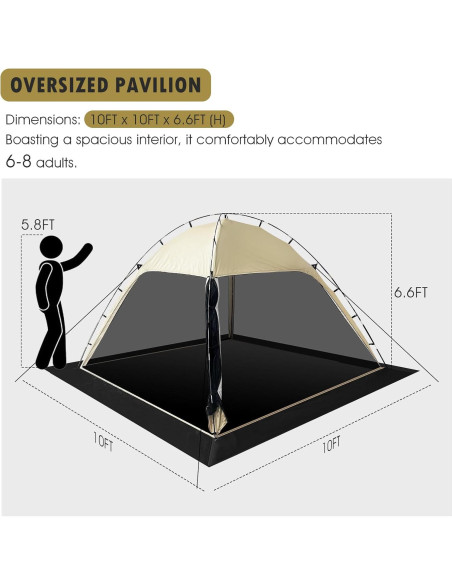 Tienda de Pantalla Grande Siebwin 3x3m con Mosquitera Tienda de Pantalla Grande Siebwin 3x3m con Mosquitera