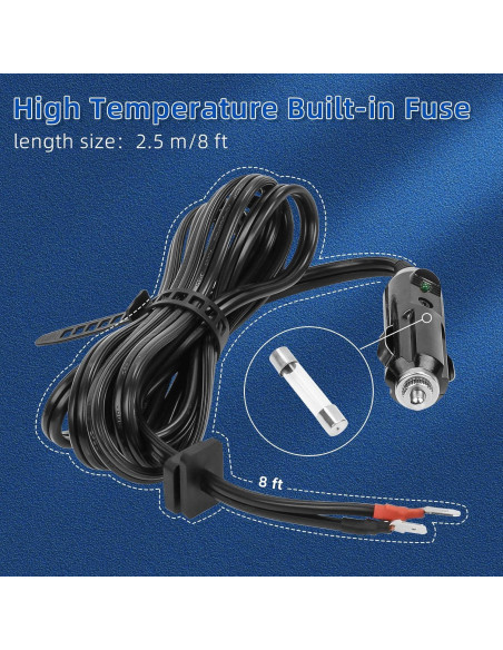 Cable de Alimentación 8 pies para Enfriador Coleman Pokin 12V/24V Cable de Alimentación 8 pies para Enfriador Coleman Pokin 12V/24V