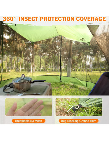 Casa de Pantalla Grande AYAMAYA 5.49x3.35m Toldo Camping Insectos