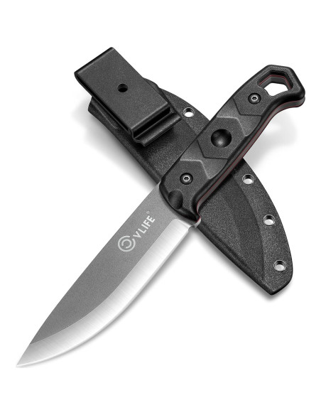 Cuchillo Fijo CVLIFE de Acero D2 con Funda - 25.7 cm Negro Cuchillo Fijo CVLIFE de Acero D2 con Funda - 25.7 cm Negro