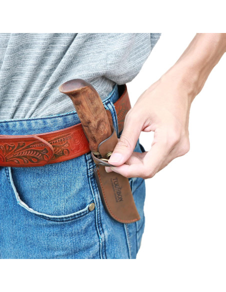 Funda de Cuchillo de Cuero Marrón TOURBON para Hoja Fija 20.32 cm Funda de Cuchillo de Cuero Marrón TOURBON para Hoja Fija 20.32 cm
