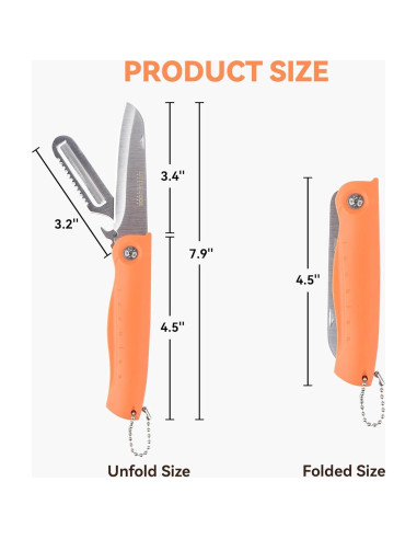Cuchillo de Pelar Plegable AYADA LC-013 Acero Inoxidable 20.1 cm