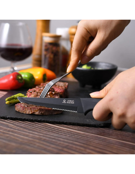Juego de 6 Cuchillos de Carne UPTRUST de Acero Inoxidable Juego de 6 Cuchillos de Carne UPTRUST de Acero Inoxidable