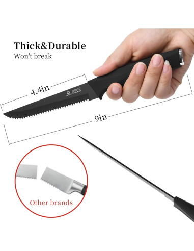 Juego de 6 Cuchillos de Carne UPTRUST de Acero Inoxidable