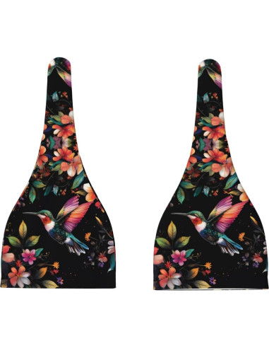 Sombrero de Nudo para Bebés con Flores - Negro 0-6 Meses