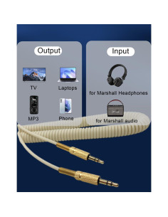 Cable de audio de reemplazo NewTH 0.61m 3.5mm para Marshall 2