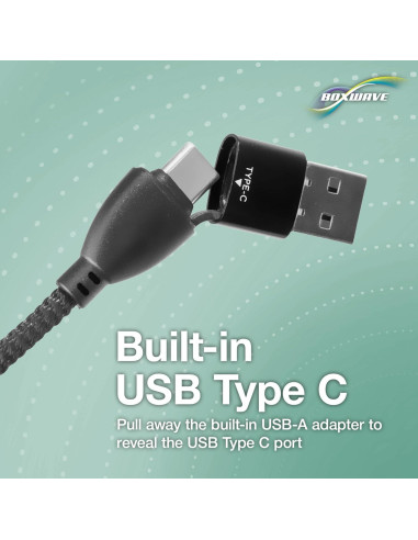 Cable MagnetoSnap BoxWave 100W USB-C y Micro - Negro