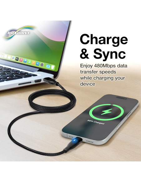 Cable MagnetoSnap BoxWave 100W USB-C y Micro - Negro Cable MagnetoSnap BoxWave 100W USB-C y Micro - Negro