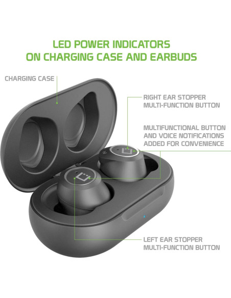 Auriculares Inalámbricos Cellet EB600BK con Estuche de Carga Auriculares Inalámbricos Cellet EB600BK con Estuche de Carga