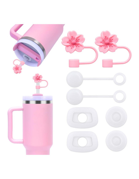Tapones Antiderrame Raymall para Stanley 30oz y 40oz - 8 Piezas Silicona Rosa Tapones Antiderrame Raymall para Stanley 30oz y 40oz - 8 Piezas Silicona Rosa
