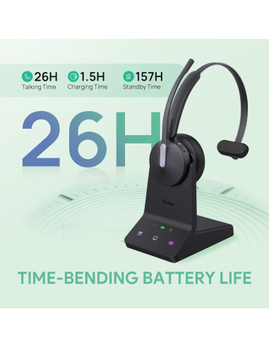 Auricular Inalámbrico Yealink WH64 Mono DECT y Bluetooth 185m