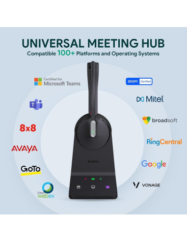 Auricular Inalámbrico Yealink WH64 Mono DECT y Bluetooth 185m