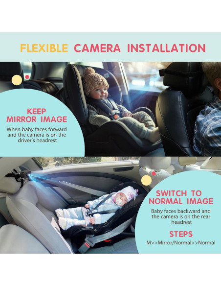 Cámara para Bebés S100P - Monitor de Coche 5" HD 1080P Cámara para Bebés S100P - Monitor de Coche 5" HD 1080P