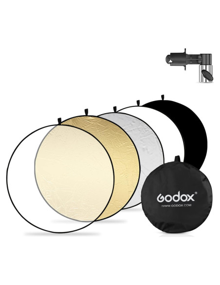 Reflector de Luz 5-en-1 Godox 110cm Plegable con Clip y Bolsa Reflector de Luz 5-en-1 Godox 110cm Plegable con Clip y Bolsa