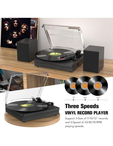 Reproductor de Vinilo Retrolife R612 con Bluetooth y Altavoces