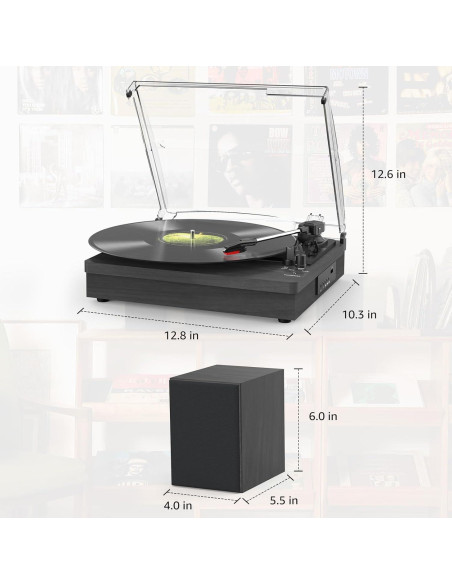 Reproductor de Vinilo Retrolife R612 con Bluetooth y Altavoces Reproductor de Vinilo Retrolife R612 con Bluetooth y Altavoces