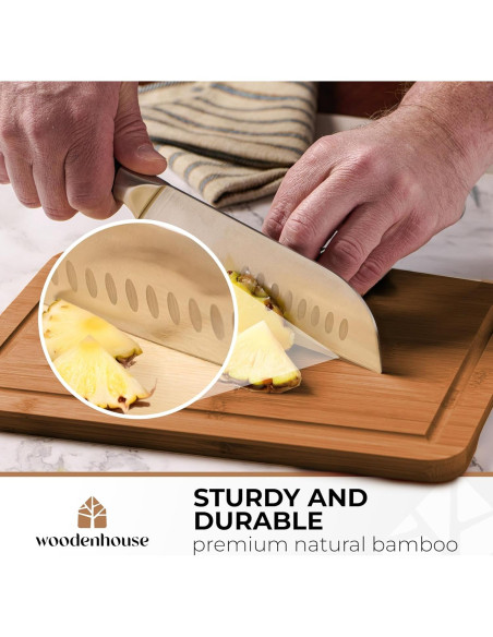 Juego de 3 Tablas de Cortar de Bambú Woodenhouse - Resistente y Fácil de Limpiar Juego de 3 Tablas de Cortar de Bambú Woodenhouse - Resistente y Fácil de Limpiar