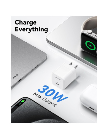 Cargador Rápido USB C TECKNET 30W con Enchufe Plegable Cargador Rápido USB C TECKNET 30W con Enchufe Plegable