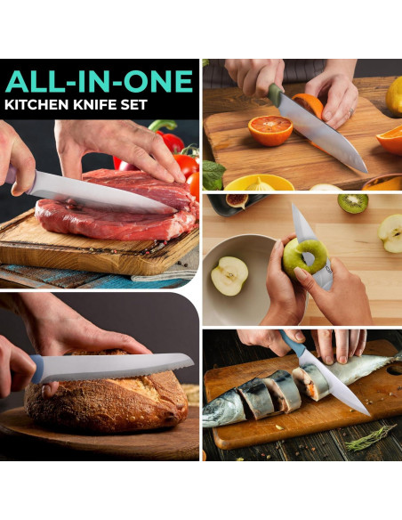 Juego de Cuchillos de Cocina HAUSHOF 5 PCS Acero Inoxidable Juego de Cuchillos de Cocina HAUSHOF 5 PCS Acero Inoxidable