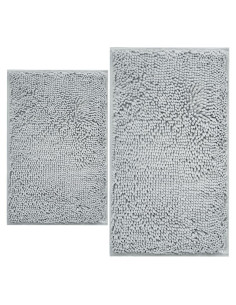 Conjunto de Alfombrillas de Baño BOANKODU 2 Piezas Gris Claro