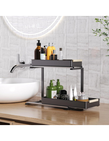 Organizador Bajo Fregadero AndUp 2 Niveles Gris 40.64x19.81x35.56 cm Organizador Bajo Fregadero AndUp 2 Niveles Gris 40.64x19.81x35.56 cm