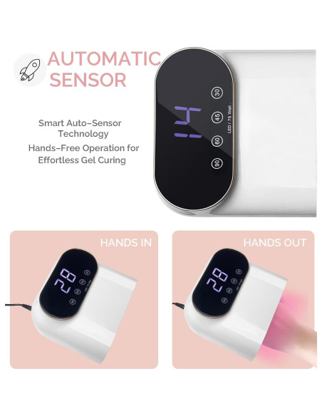 Secador de Uñas LED UV OBEEGOO 76W con Sensor y Pantalla LCD Secador de Uñas LED UV OBEEGOO 76W con Sensor y Pantalla LCD