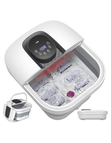 Spa de pies RIKE plegable con calor y burbujas, 6 rodillos Spa de pies RIKE plegable con calor y burbujas, 6 rodillos