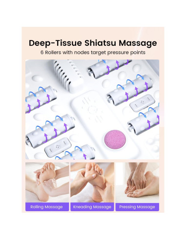 Spa de pies RIKE plegable con calor y burbujas, 6 rodillos