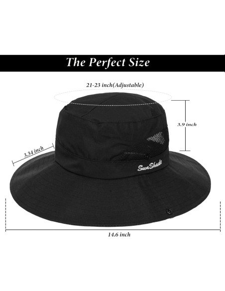 Sombrero de Sol Plegable para Mujeres con Protección UV Negro Sombrero de Sol Plegable para Mujeres con Protección UV Negro